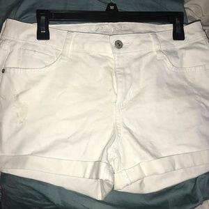 White Juniors Short Shorts